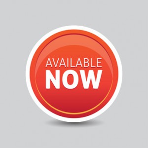 Available now blue button