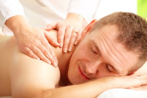 Male enjoying massage treatment